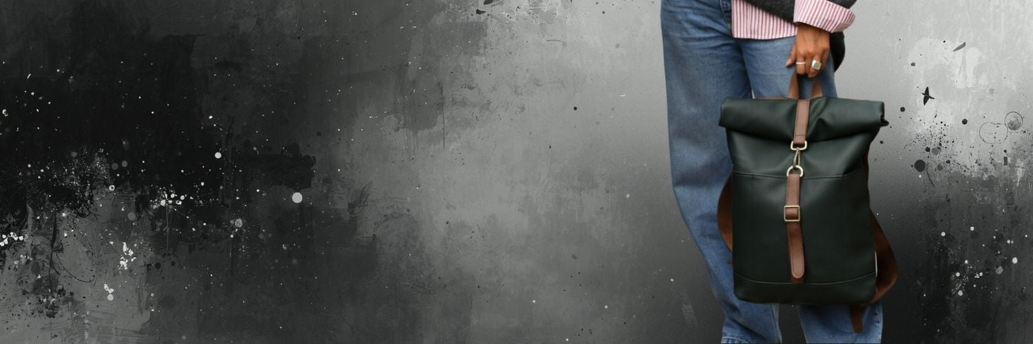 Banner morral ejecutivo runway cuero vegano