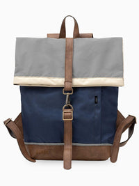 Morral de viajes Classic Azul Beige vista Frontal - urbx bags