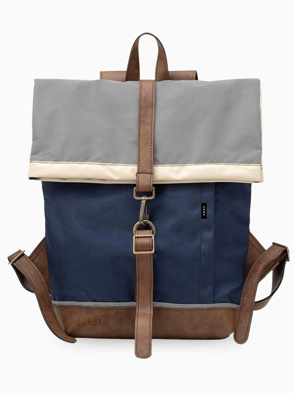 Morral de viajes Classic Azul Beige vista Frontal - urbx bags