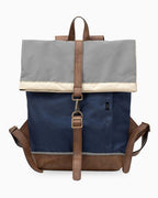 Morral de viajes Classic Azul Beige vista Frontal - urbx bags