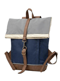 Morral de viajes Classic Azul Beige vista Lateral - urbx bags