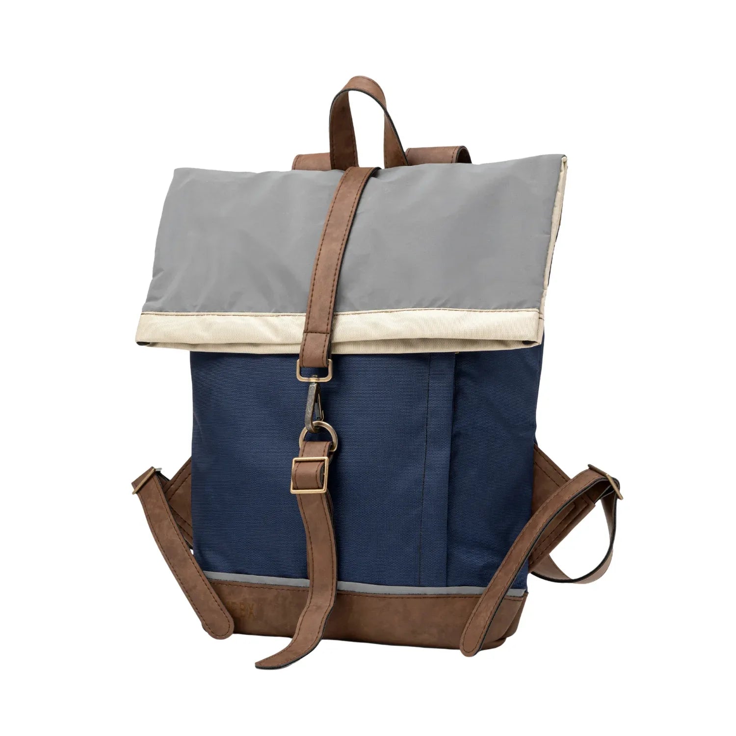 Morral de viajes Classic Azul Beige vista Lateral - urbx bags