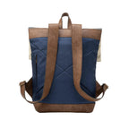 Morral de viajes Classic Azul Beige vista Trasera - urbx bags