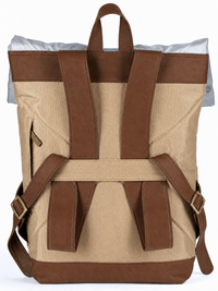 Morral de viajes Classic Beige Menta vista Espalda  - urbx bags