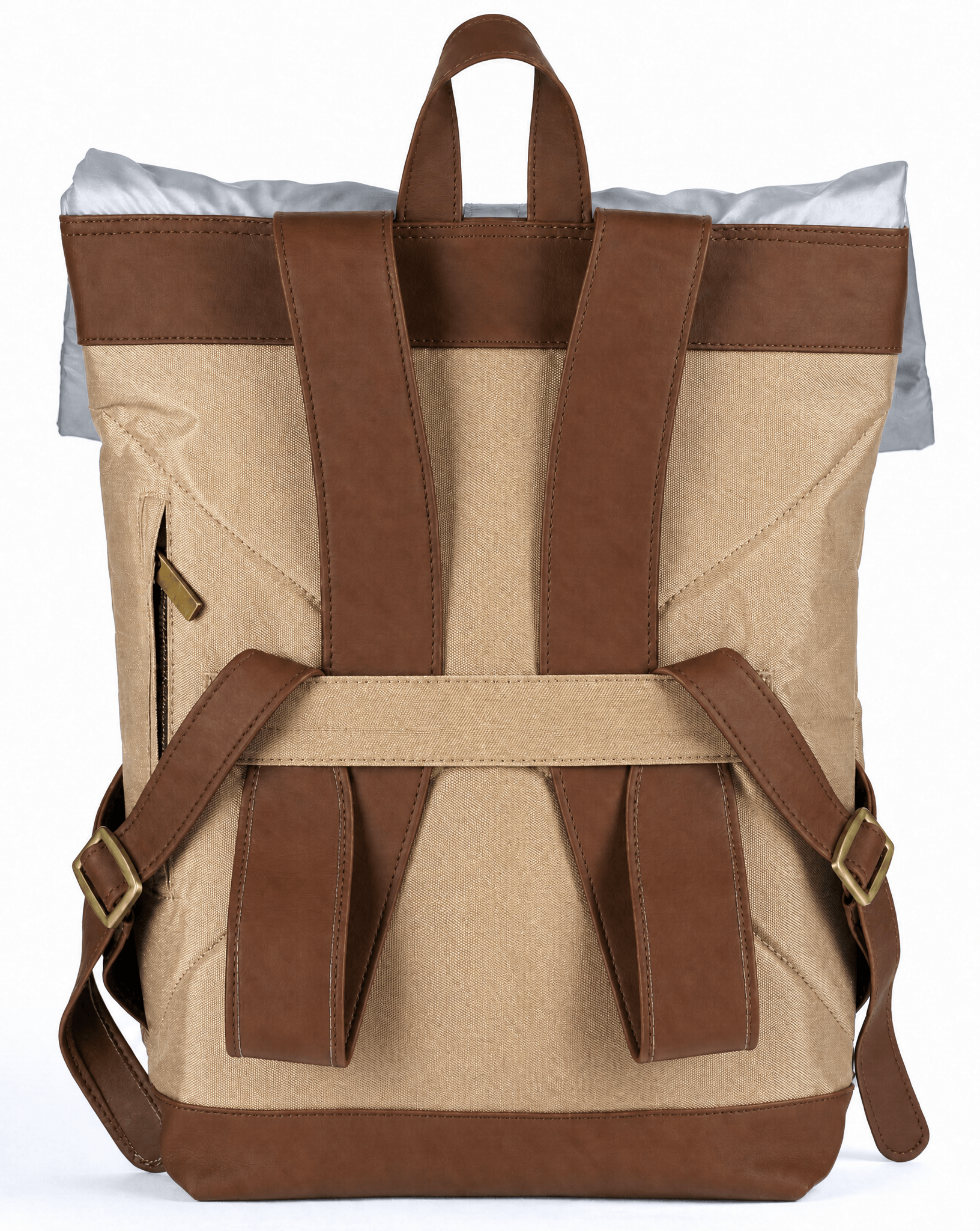 Morral de viajes Classic Beige Menta vista Espalda  - urbx bags