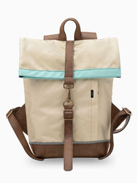 Morral de viajes Classic Beige Menta vista Frontal  - urbx bags