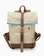 Morral de viajes Classic Beige Menta vista Frontal  - urbx bags