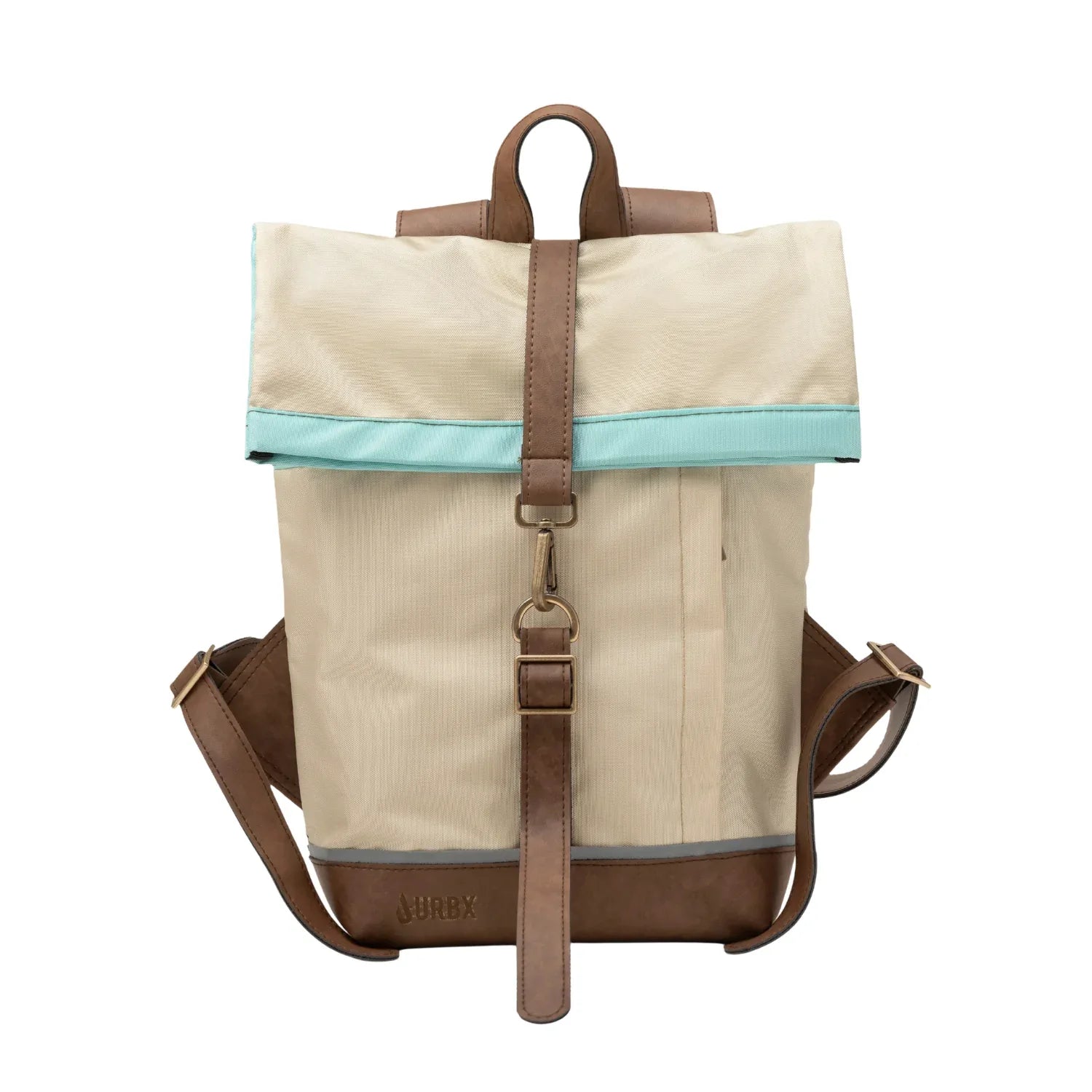 Morral de viajes Classic Beige Menta vista Frontal - urbx bags