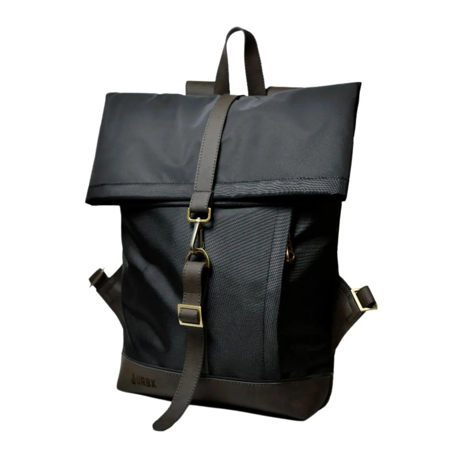 Morral de viajes Classic Negro Marrón vista Lateral - urbx bags