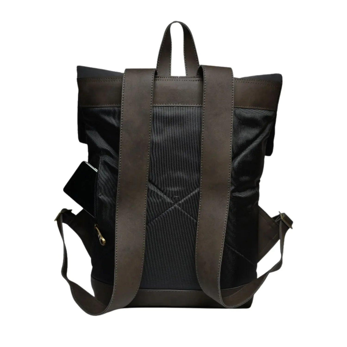 Morral de viajes Classic Negro Marrón vista Trasera - urbx bags