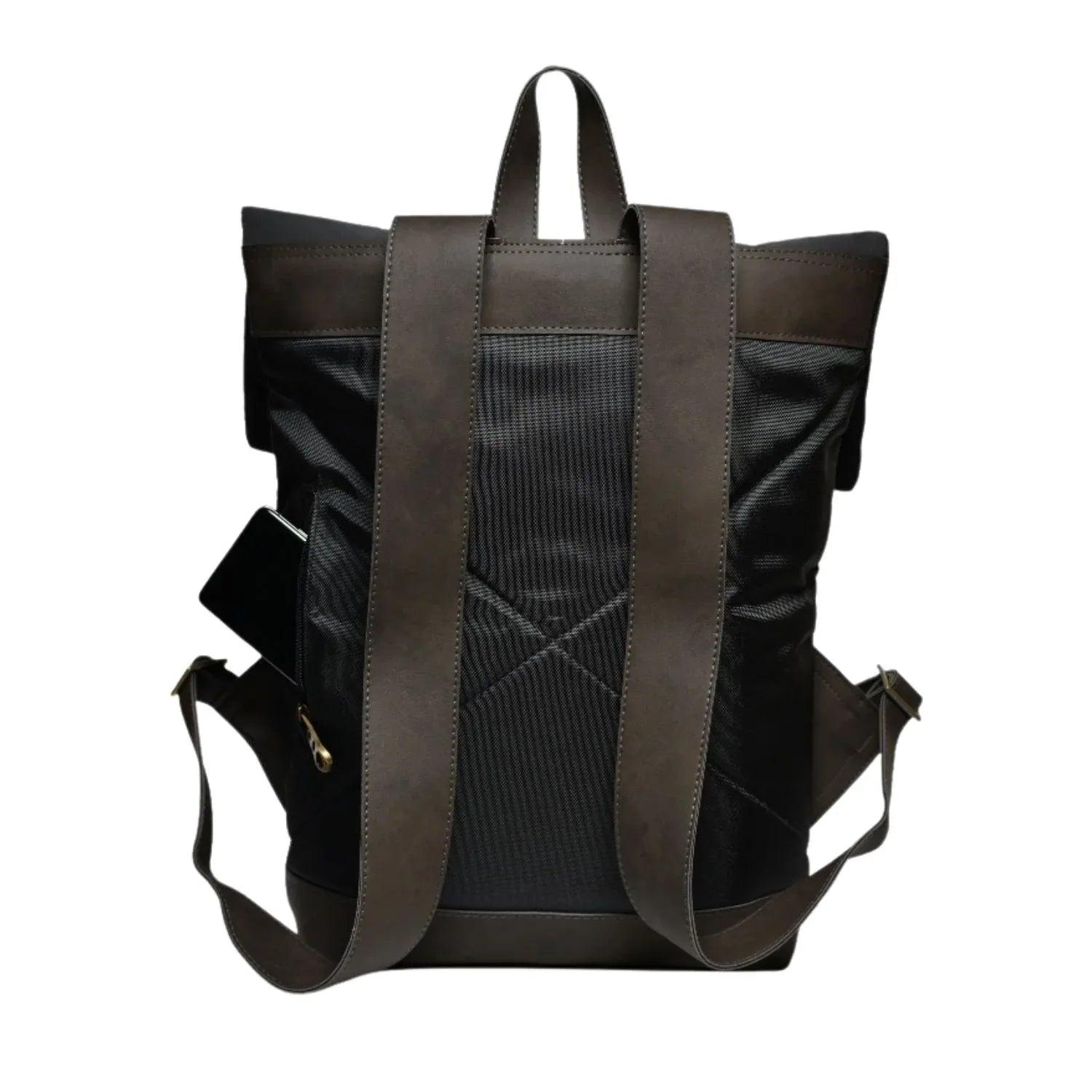 Morral de viajes Classic Negro Marrón vista Trasera - urbx bags