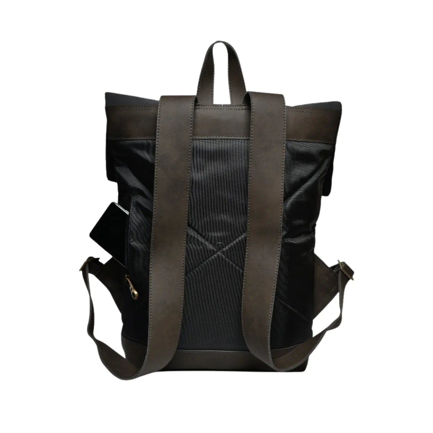 Morral de viajes Classic Negro Marrón vista Trasera - urbx bags