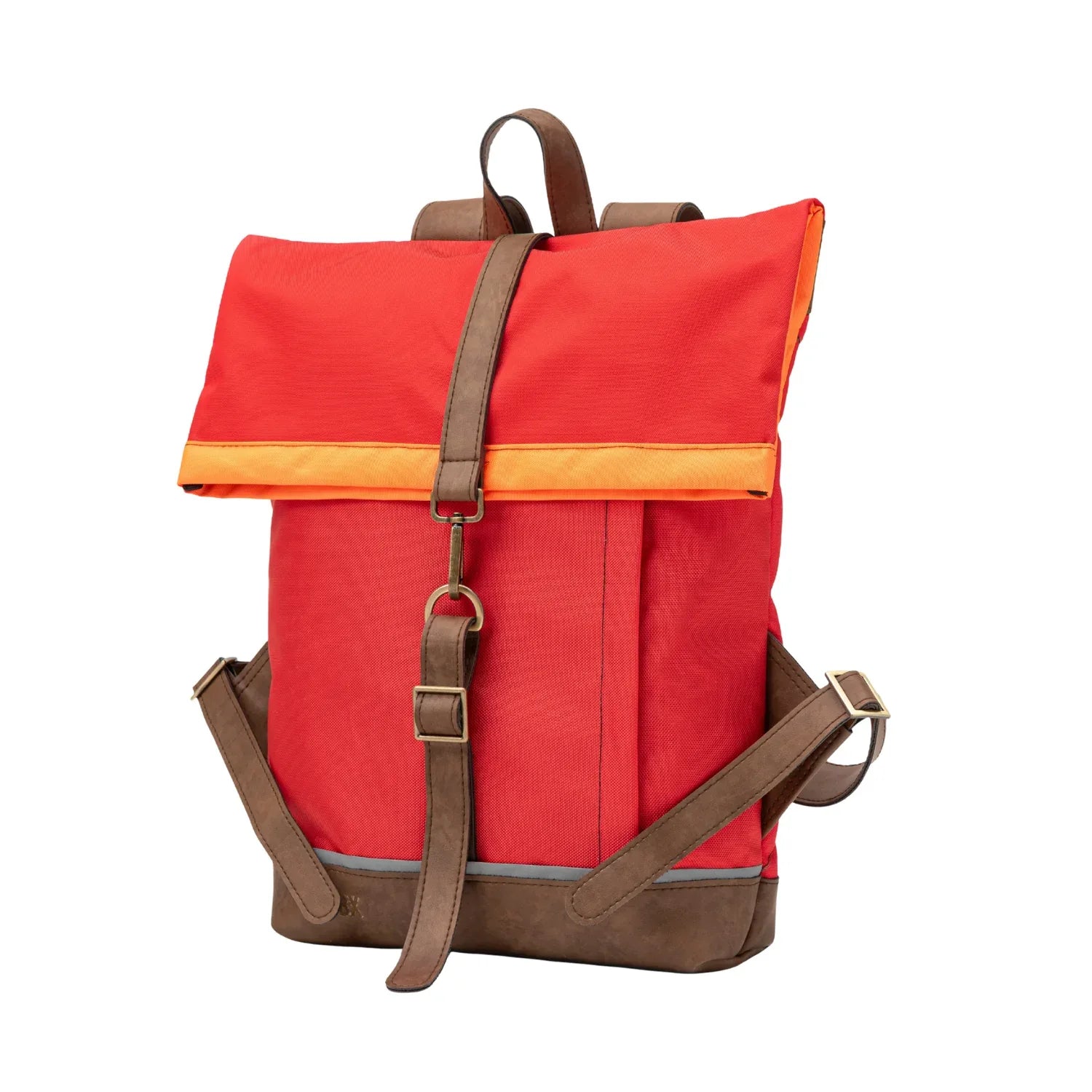 Morral de viajes Classic Rojo Naranja vista Lateral - urbx bags