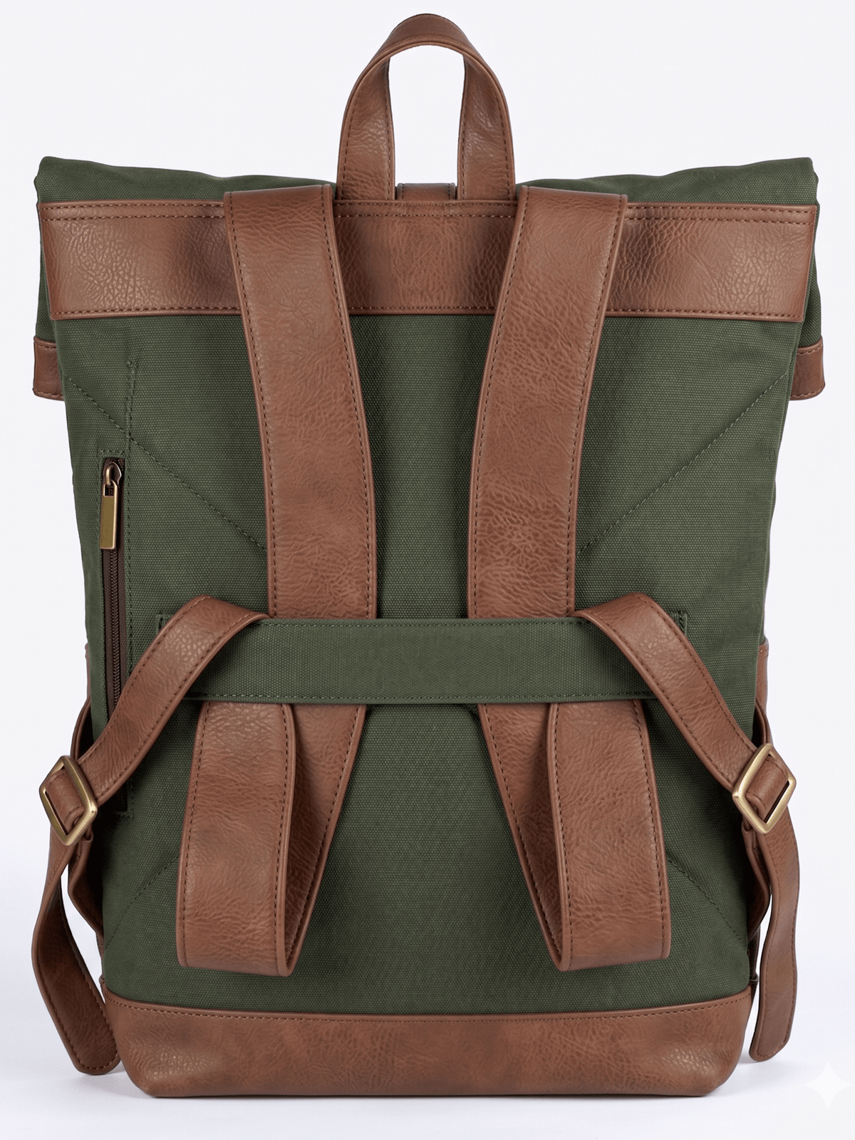 Morral de viajes Classic Verde Chocolate vista Trasera - urbx bags