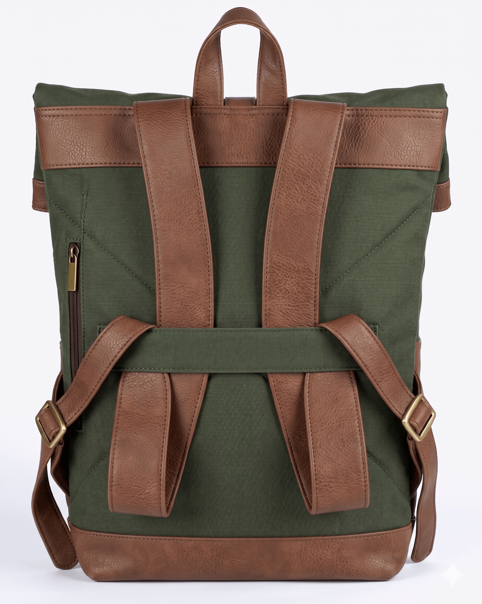 Morral de viajes Classic Verde Chocolate vista Trasera - urbx bags