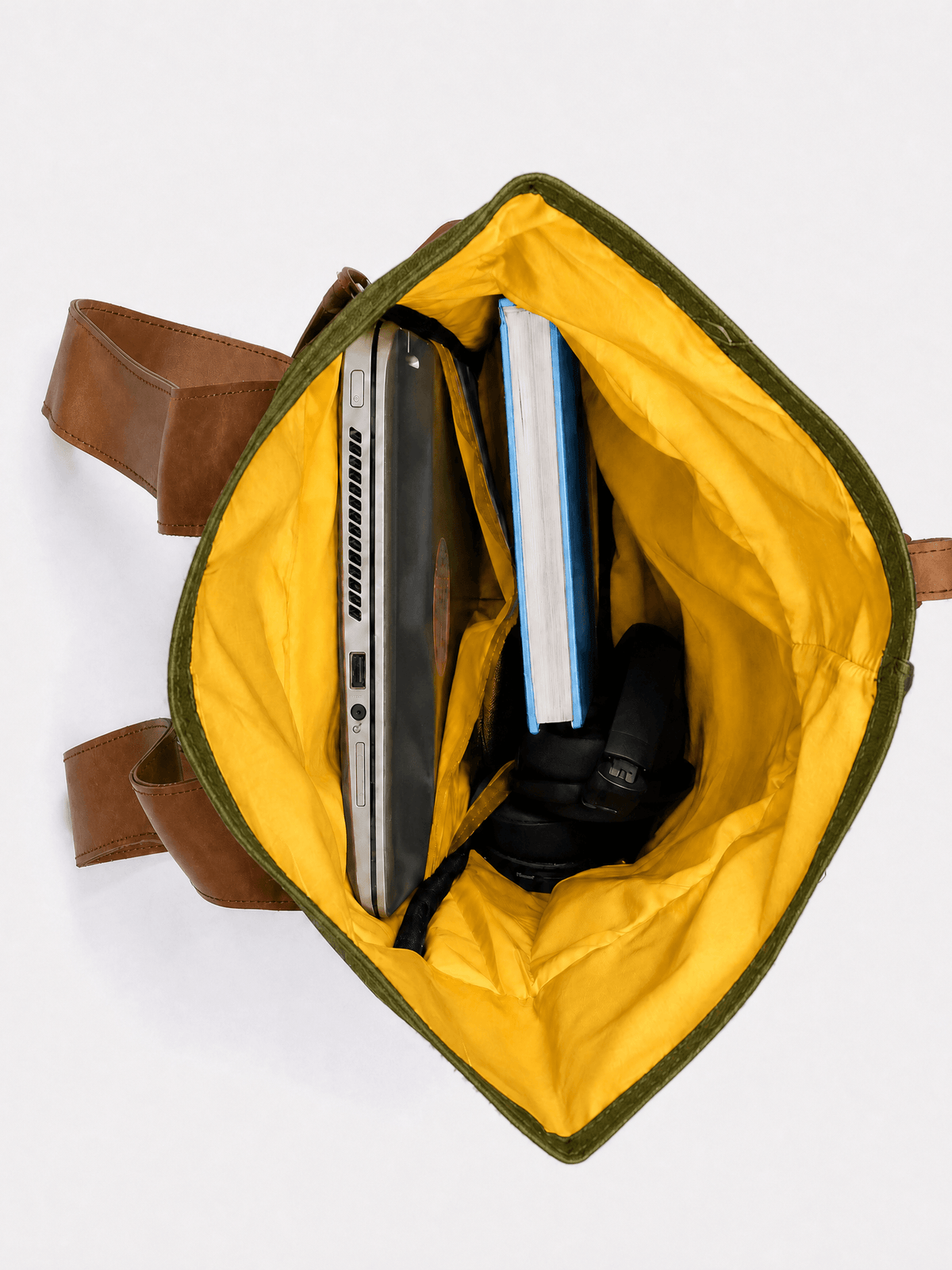 Morral de viajes Classic Verde Chocolate vista interior - urbx bags