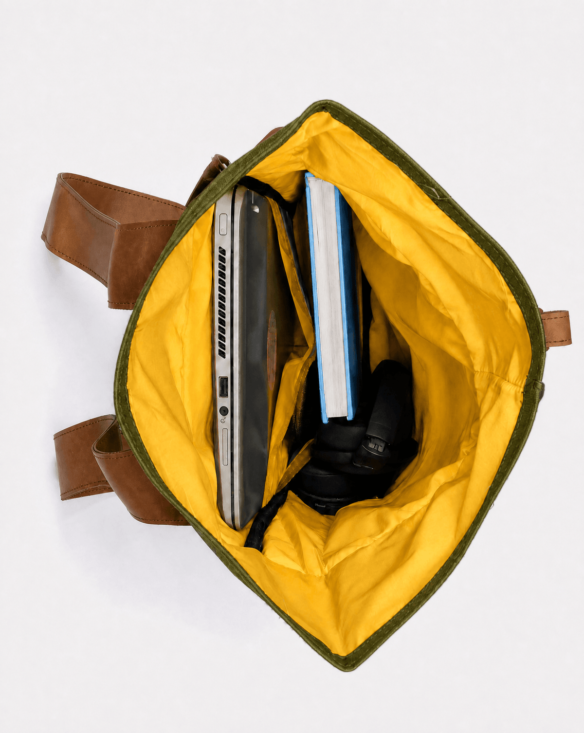 Morral de viajes Classic Verde Chocolate vista interior - urbx bags