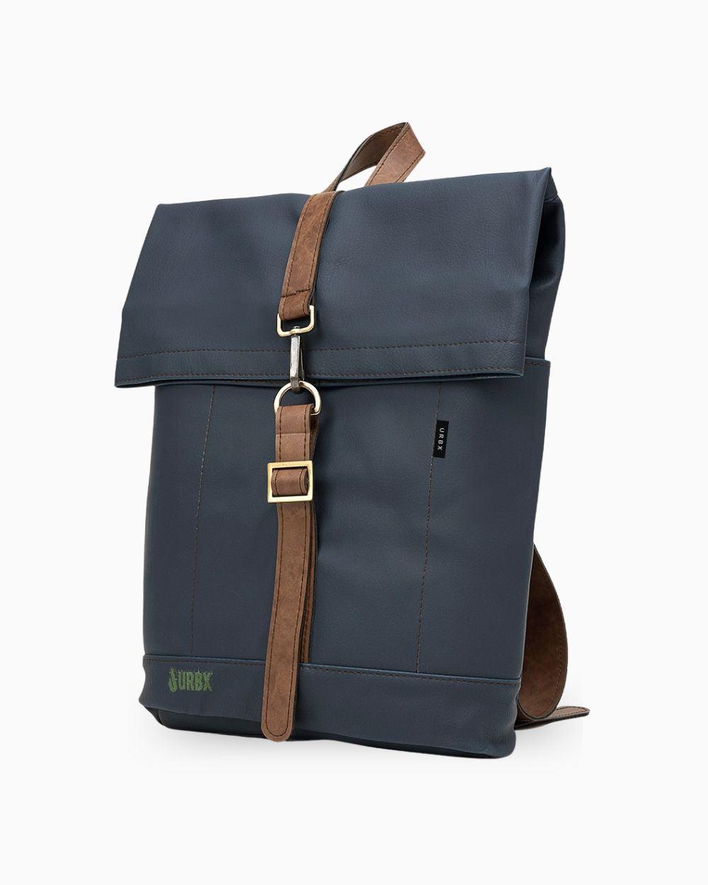 Morral ejecutivo Runway Azul vista Lateral - urbx bags