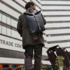 Morral ejecutivo Runway Azul vista Modelo - urbx bags
