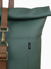 Morral ejecutivo Runway Verde vista Detalle Esquina - urbx bags
