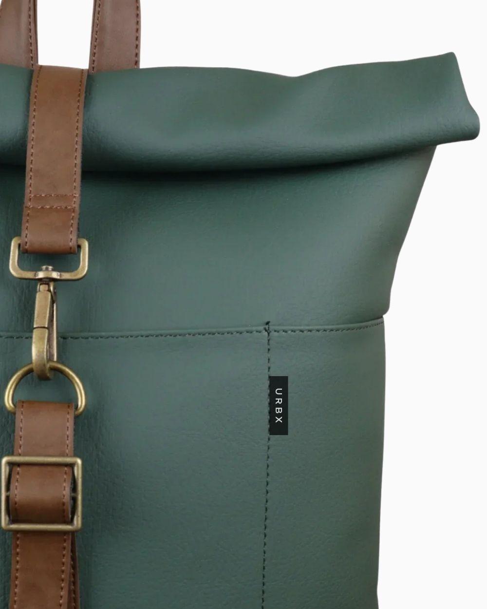 Morral ejecutivo Runway Verde vista Detalle Esquina - urbx bags
