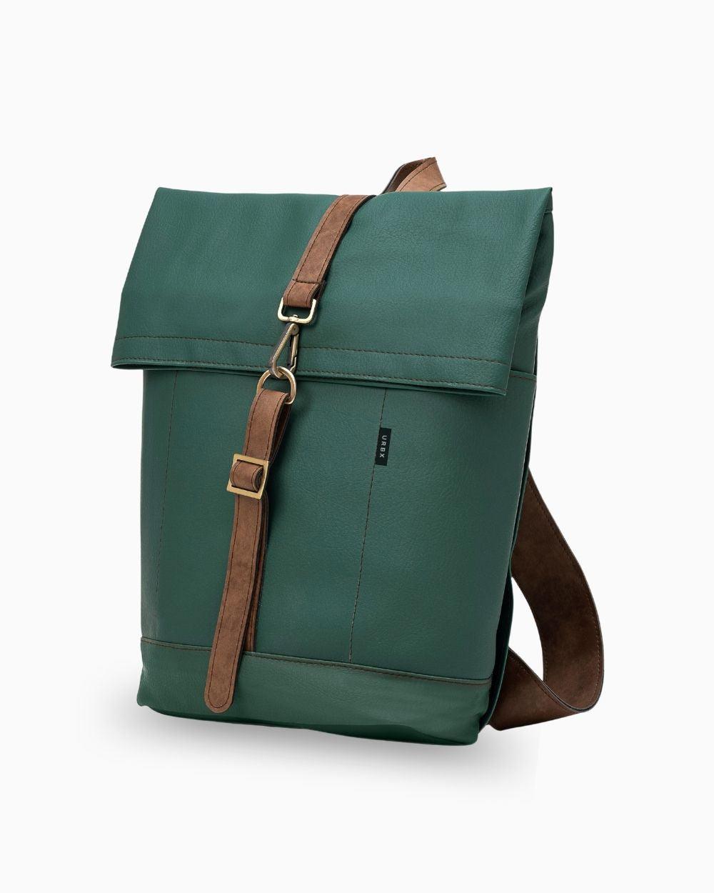 Morral ejecutivo Runway Verde vista Lateral - urbx bags